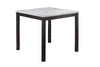 Wesley 5pc Counter Height Dining Table Set | White Faux-Leather | Faux Marble | Dark Brown