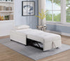 Jiya Convertible Sofa Chair to Single Bed, Soft White Fabric, 76"