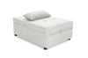 Jiya Convertible Sofa Chair to Single Bed, Soft White Fabric, 76"