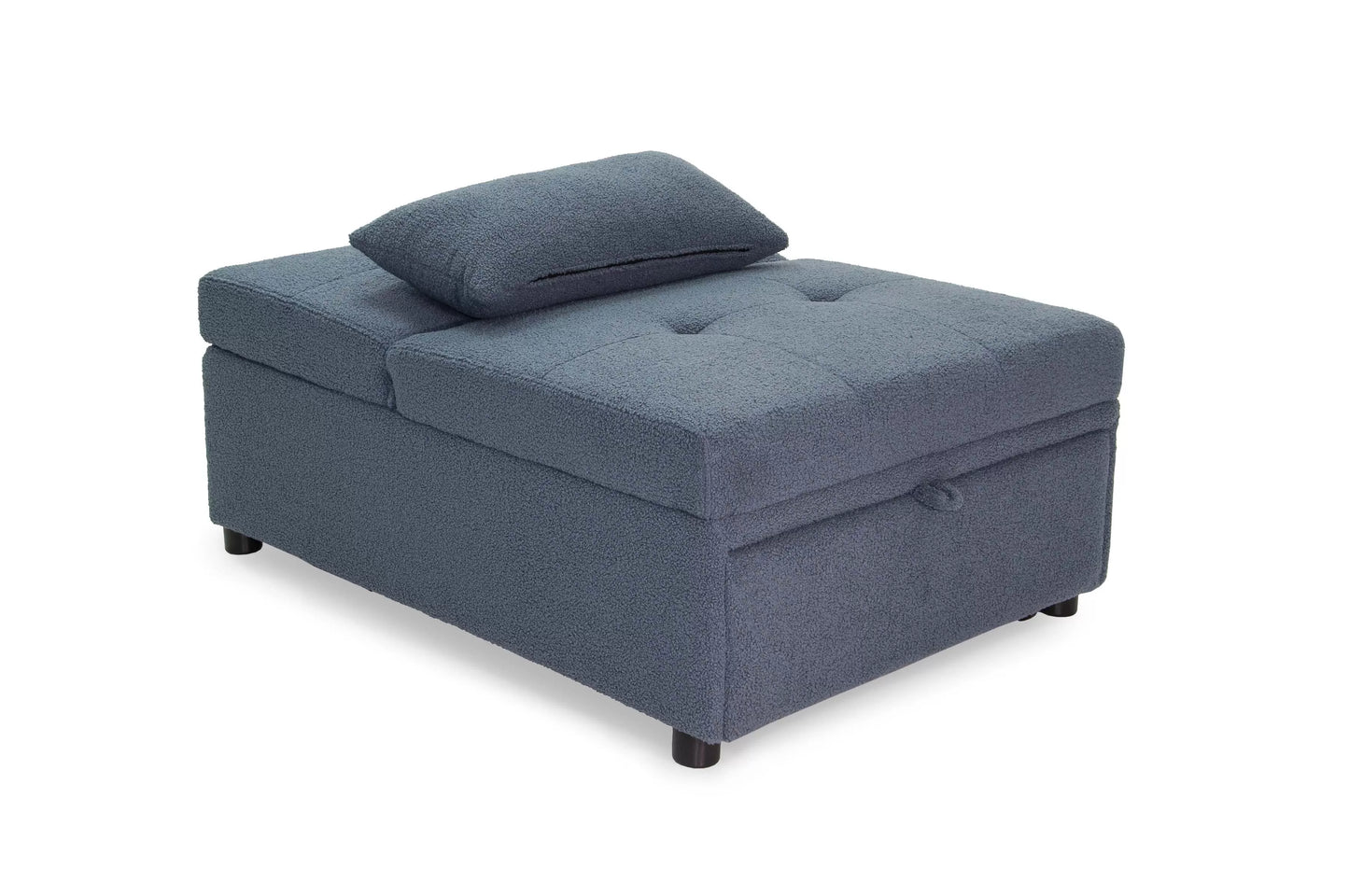 Jiya Convertible Sofa Chair to Single Bed, Soft Blue Fabric, 76"