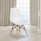 Elon Series White Plastic Chair with Wood Base FLH-FH-130-DPP-WH-GG