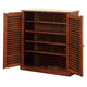 Shoe Cabinet | Double Door Solid Wood | Block Legs | Brown FOA-CM-AC213A
