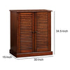 Shoe Cabinet | Double Door Solid Wood | Block Legs | Brown FOA-CM-AC213A