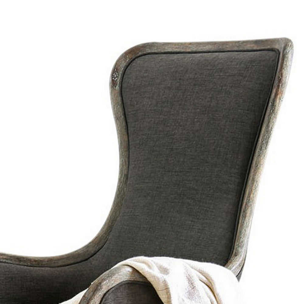 Fabric Upholstered Accent Chair In Gray And Brown By Casagear Home FOA-CM-AC6078