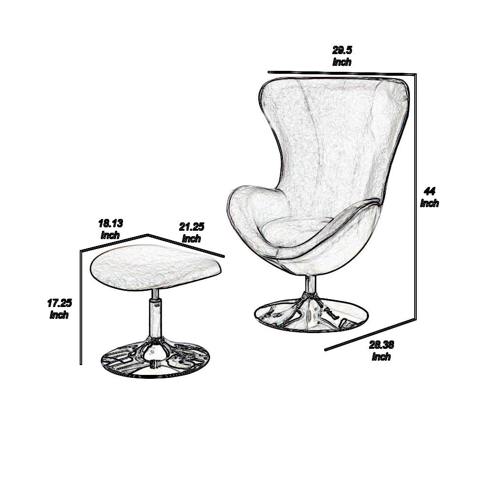 Chair Set of 2 | Curved Fabric Design | Ottoman | Purple Finish FOA-CM-AC6841