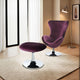 Chair Set of 2 | Curved Fabric Design | Ottoman | Purple Finish