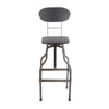 Isla Industrial Style Wooden Swivel Bar Stool With Curved Metal Base Gray By Casagear Home FOA-CM-BR6233DK