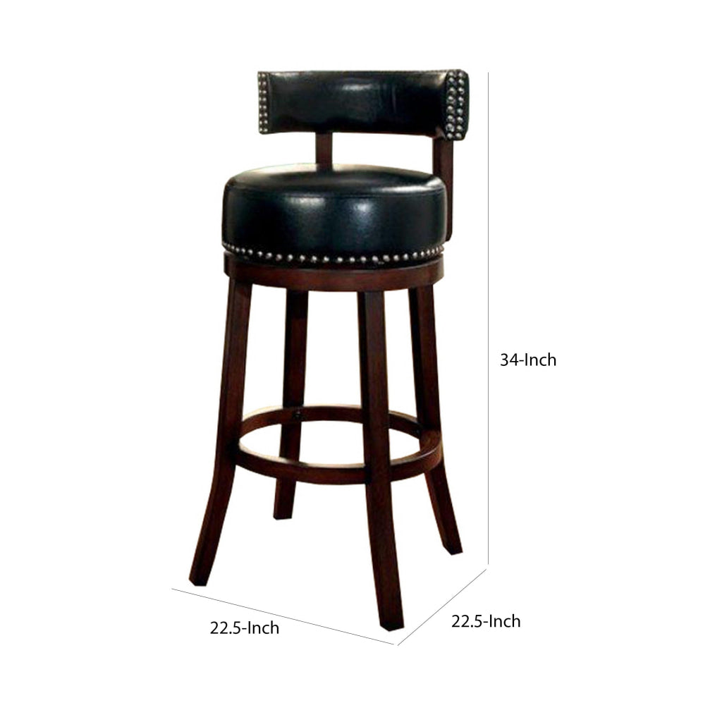 Shirley Contemporary 24’’ Barstool With pu Cushion Set of 2 Black By Casagear Home FOA-CM-BR6251BK-24-2PK