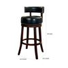 Shirley Contemporary 24’’ Barstool With pu Cushion Set of 2 Black By Casagear Home FOA-CM-BR6251BK-24-2PK