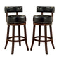 Shirley Contemporary 29" Barstool With pu Cushion, Black Finish, Set of 2 By Casagear Home