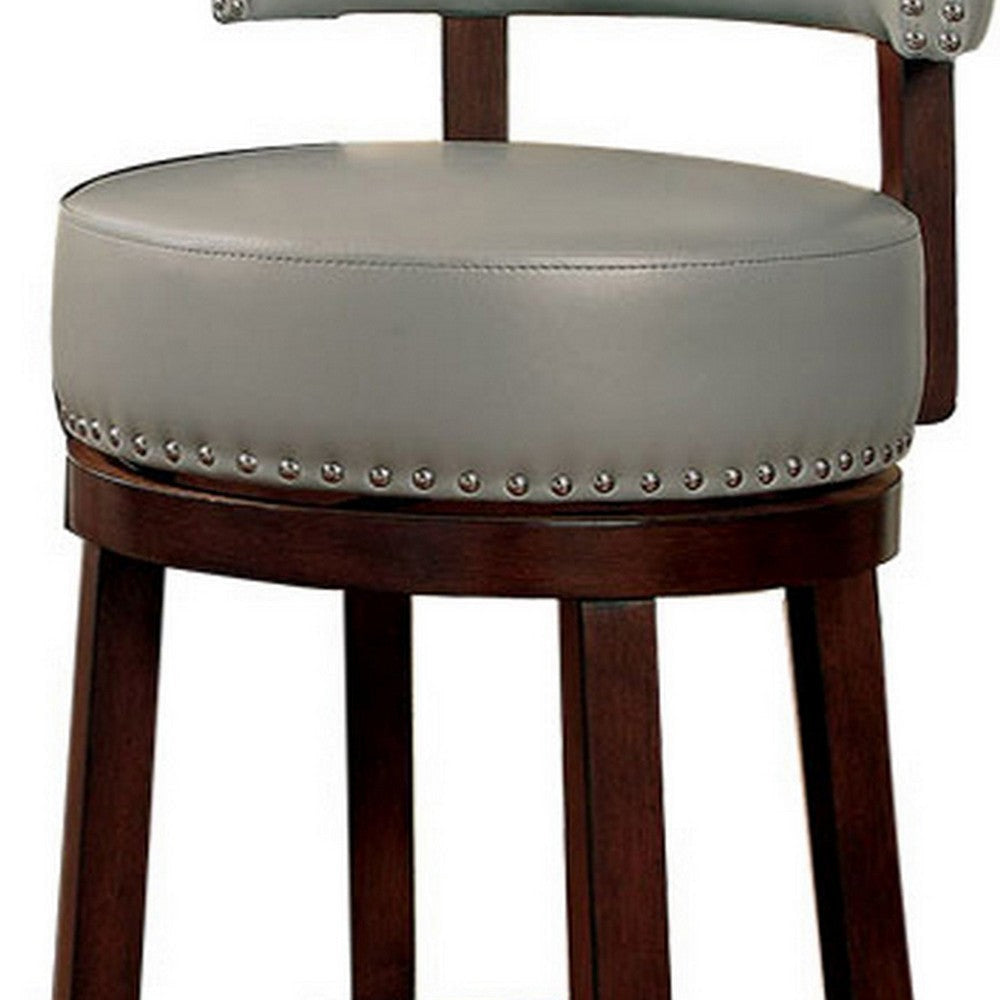 Shirley Contemporary 24’’ Barstool With pu Cushion Gray Set of 2 By Casagear Home FOA-CM-BR6251GY-24-2PK