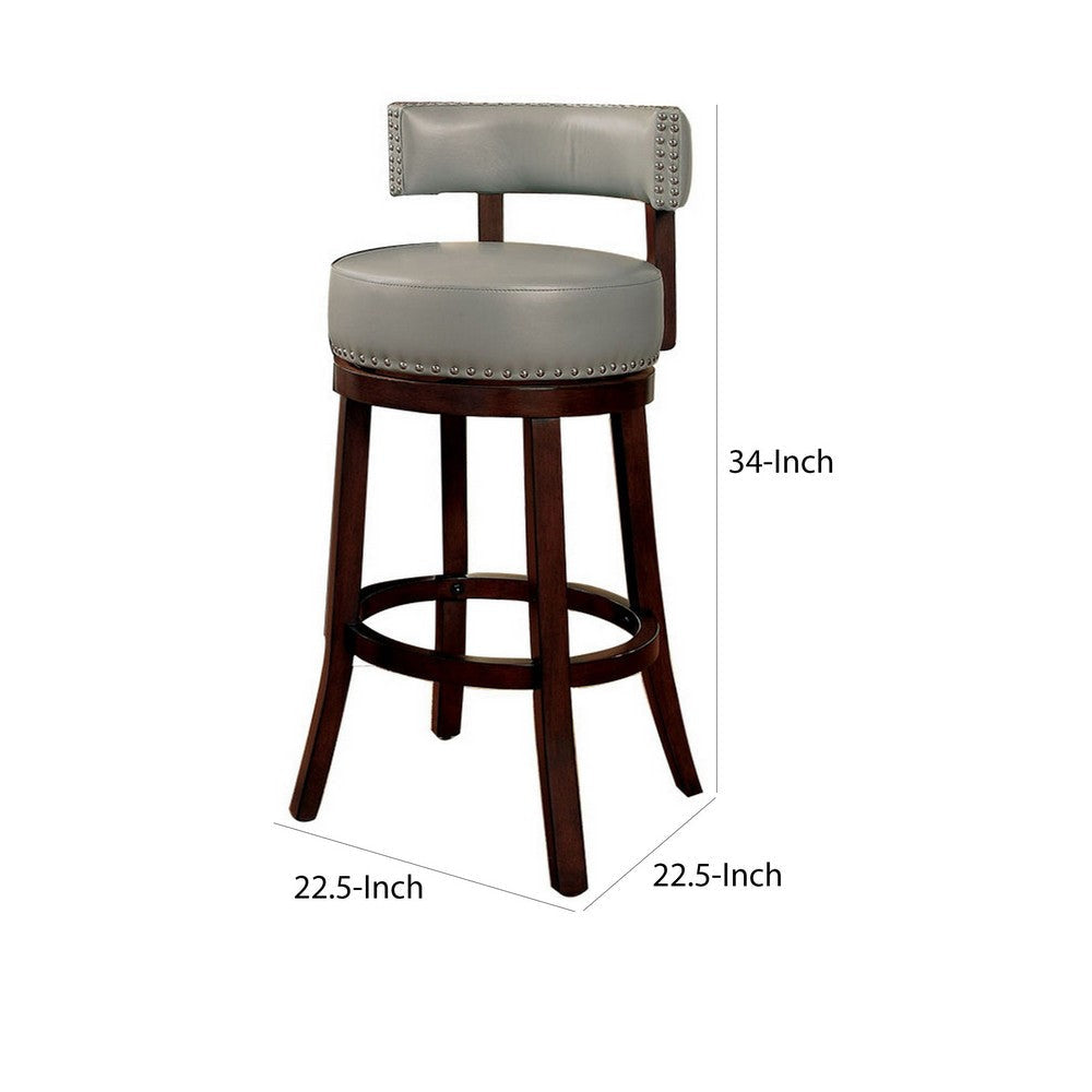 Shirley Contemporary 24’’ Barstool With pu Cushion Gray Set of 2 By Casagear Home FOA-CM-BR6251GY-24-2PK