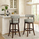 Barstool Set of 2 | Shirley 29" | PU Cushion | Gray Finish