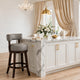 Barstool Set of 2 | Shirley 29" | PU Cushion | Gray Finish