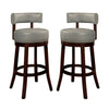 Barstool Set of 2 | Shirley 29" | PU Cushion | Gray Finish