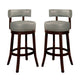 Barstool Set of 2 | Shirley 29" | PU Cushion | Gray Finish