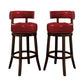 Shirley Contemporary 24" Barstool With pu Cushion, Red Finish, Set of 2 By Casagear Home