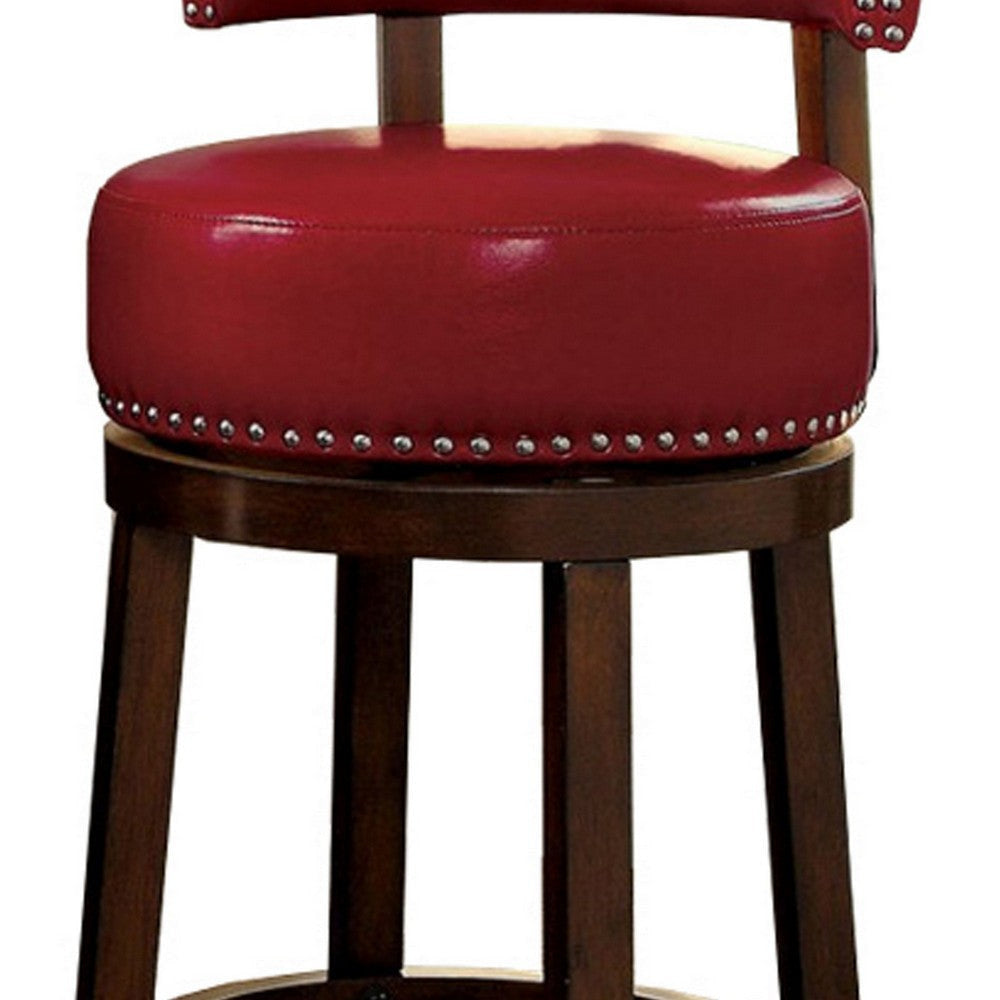 Shirley Contemporary 29’’ Barstool With pu Cushion Red Finish Set of 2 By Casagear Home FOA-CM-BR6251RD-29-2PK