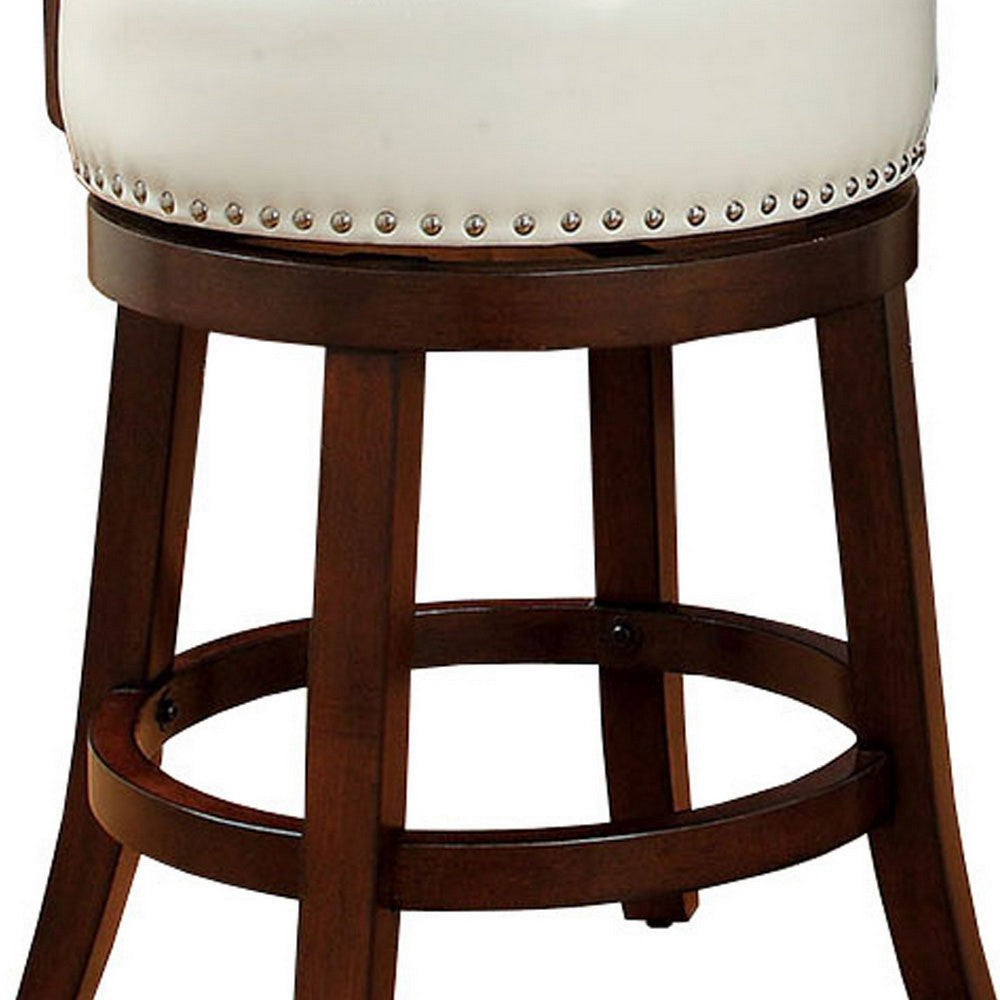 Shirley Contemporary 24’’ Barstool With pu Cushion White Finish Set of 2 By Casagear Home FOA-CM-BR6251WH-24-2PK