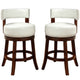 Barstool Set of 2 | Shirley 24" | PU Cushion | White Finish