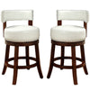 Shirley Contemporary 24" Barstool With pu Cushion, White Finish, Set of 2 By Casagear Home