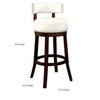 Barstool Set of 2 | Shirley 29’’ | PU Cushion | White Finish FOA-CM-BR6251WH-29-2PK