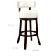 Barstool Set of 2 | Shirley 29’’ | PU Cushion | White Finish FOA-CM-BR6251WH-29-2PK