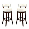 Barstool Set of 2 | Shirley 29" | PU Cushion | White Finish