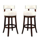 Shirley Contemporary 29" Barstool With pu Cushion, White Finish, Set of 2 By Casagear Home