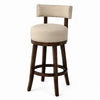 Barstool Set of 2 | Lynsey 24" | Linen Cushion | Beige Finish