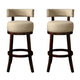 Barstool Set of 2 | Lynsey 24" | Linen Cushion | Beige Finish
