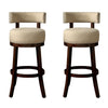 Lynsey Contemporary 24"Barstool With linen Cushion, Beige Finish, Set of 2 By Casagear Home