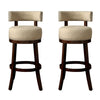 Barstool Set of 2 | Lynsey 24" | Linen Cushion | Beige Finish