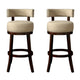 Barstool Set of 2 | Lynsey 24" | Linen Cushion | Beige Finish