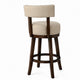 Barstool Set of 2 | Lynsey 24" | Linen Cushion | Beige Finish