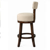 Barstool Set of 2 | Lynsey 24" | Linen Cushion | Beige Finish