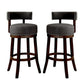 Lynsey Contemporary 24"Barstool With linen Cushion, Gray Finish, Set of 2 By Casagear Home