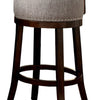 Swivel Barstool with Curved Open Low Back Set of 2 Gray and Brown By Casagear Home FOA-CM-BR6252LG-24-2PK