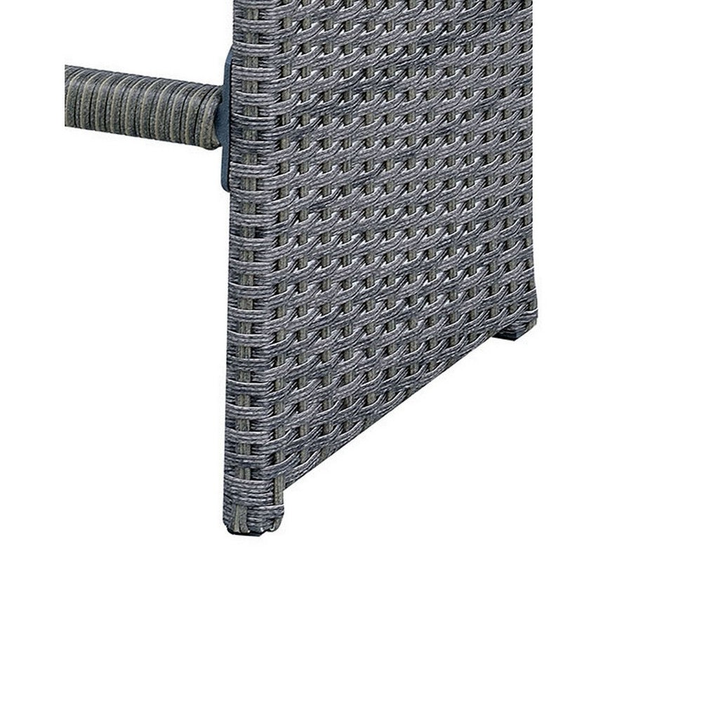 Barstool Set of 6 | Patio Wicker Frame | Padded Seat | Gray FOA-CM-OT1847-BC-6PK