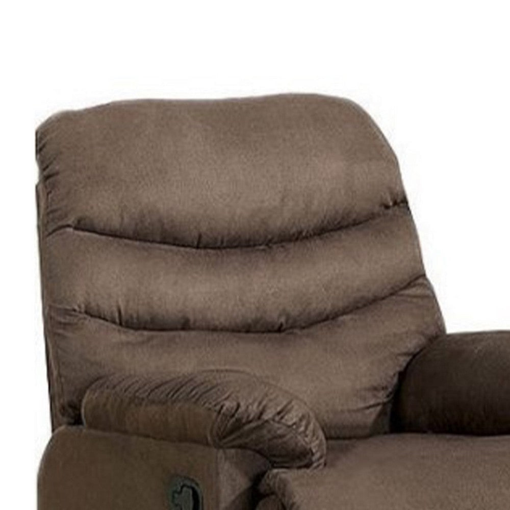 Plesant Valley Transitional Recliner Chair With Microfiber Brown By Casagear Home FOA-CM-RC6927-DK