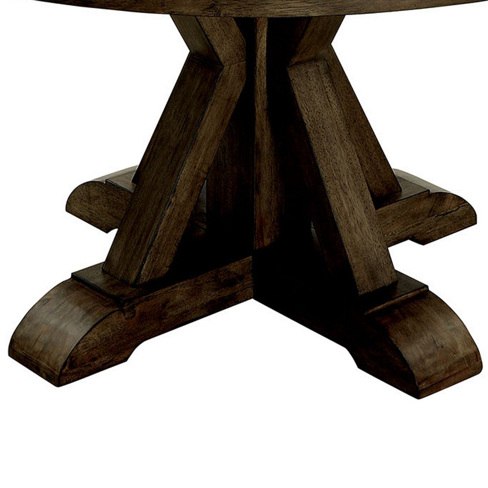 Dining Table | Round Solid Wood | Pedestal Base | Light Oak