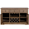60 Inch Rustic Wood Server Buffet Cabinet Console Wine Bar Stemware Oak FOA-CM3014SV