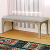 Bench | 51" | Cushioned Seat | Tapered Legs | Gray Champagne