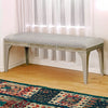 Wooden Bench With Comfy Cushioned Seat Gray By Casagear Home