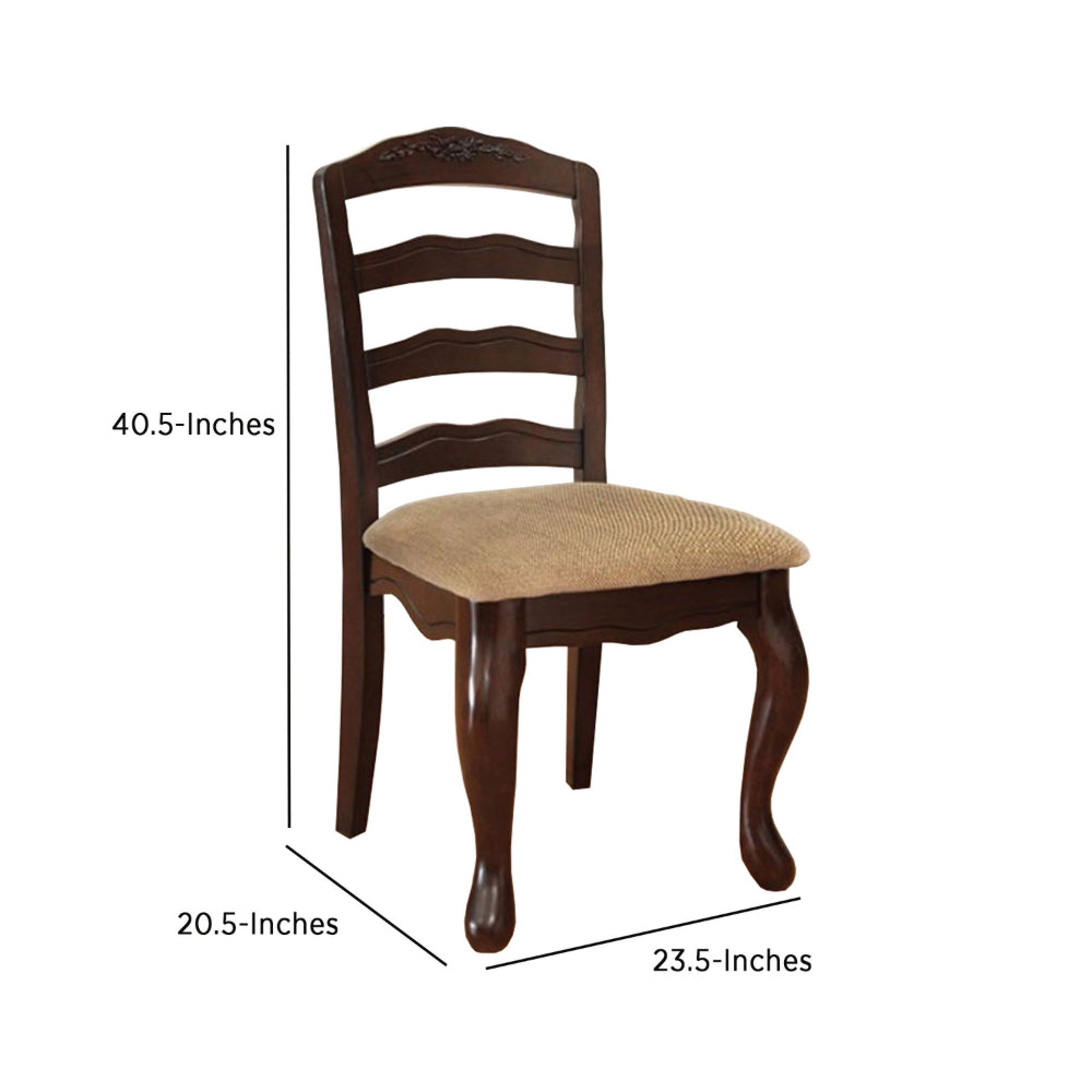 Townsville Cottage Side Chair, Dark Walnut Finish, Set of 2 By Casagear Home