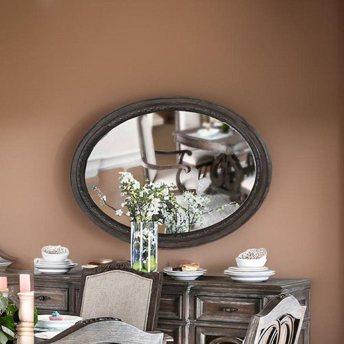 Wall Mirror | Oval | 5mm Beveled | Rustic Natural Brown