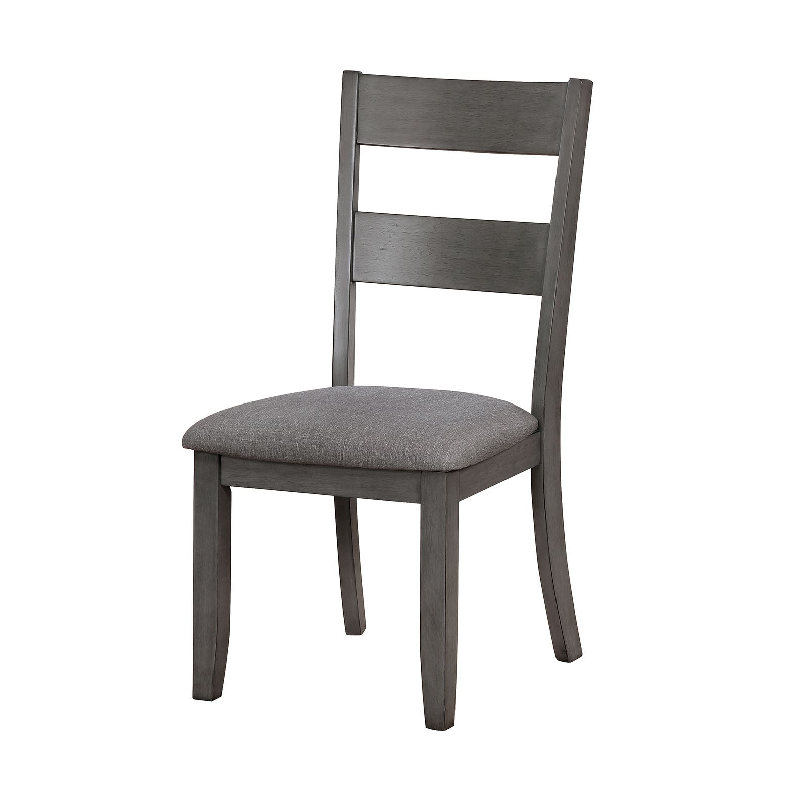 Wooden Side Chair With Fabric Padded Seat,Pack Of Two Gray By Casagear Home FOA-CM3162SC-2PK