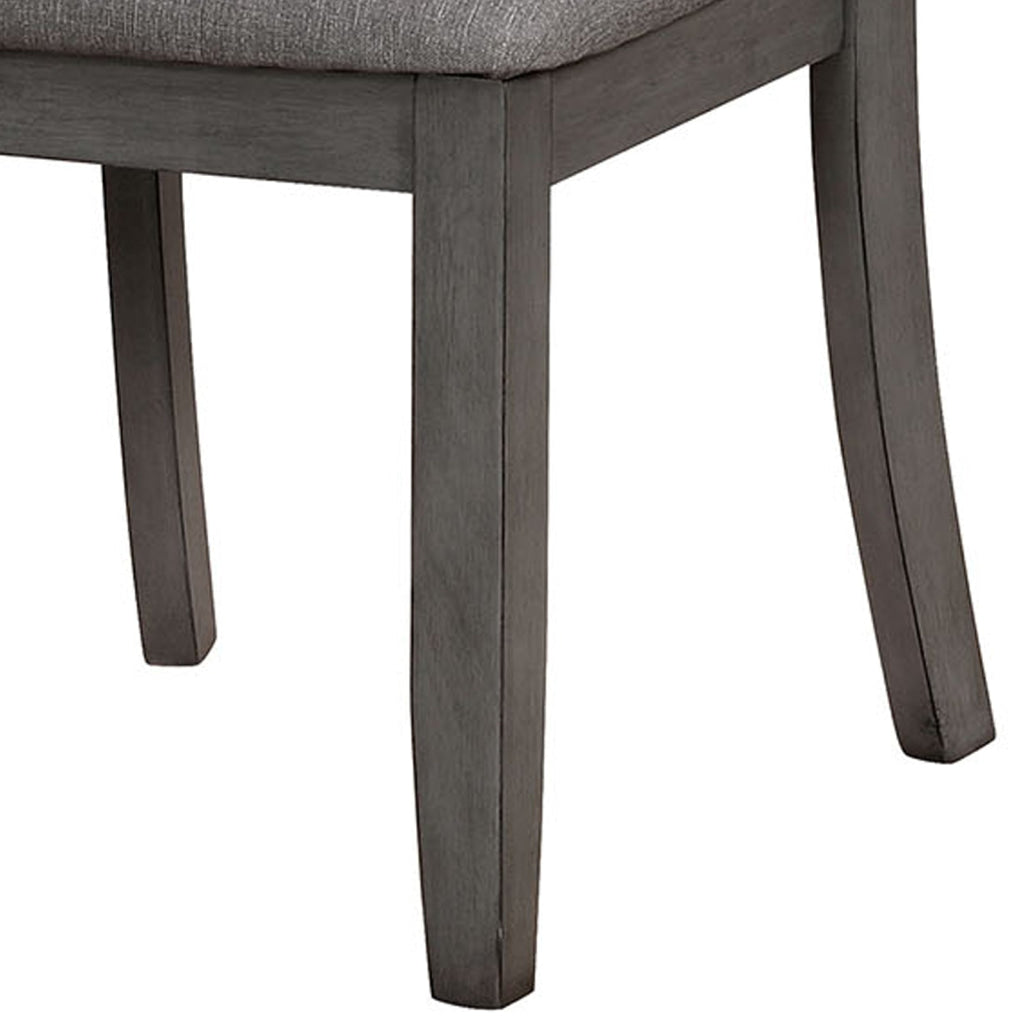 Wooden Side Chair With Fabric Padded Seat,Pack Of Two Gray By Casagear Home FOA-CM3162SC-2PK