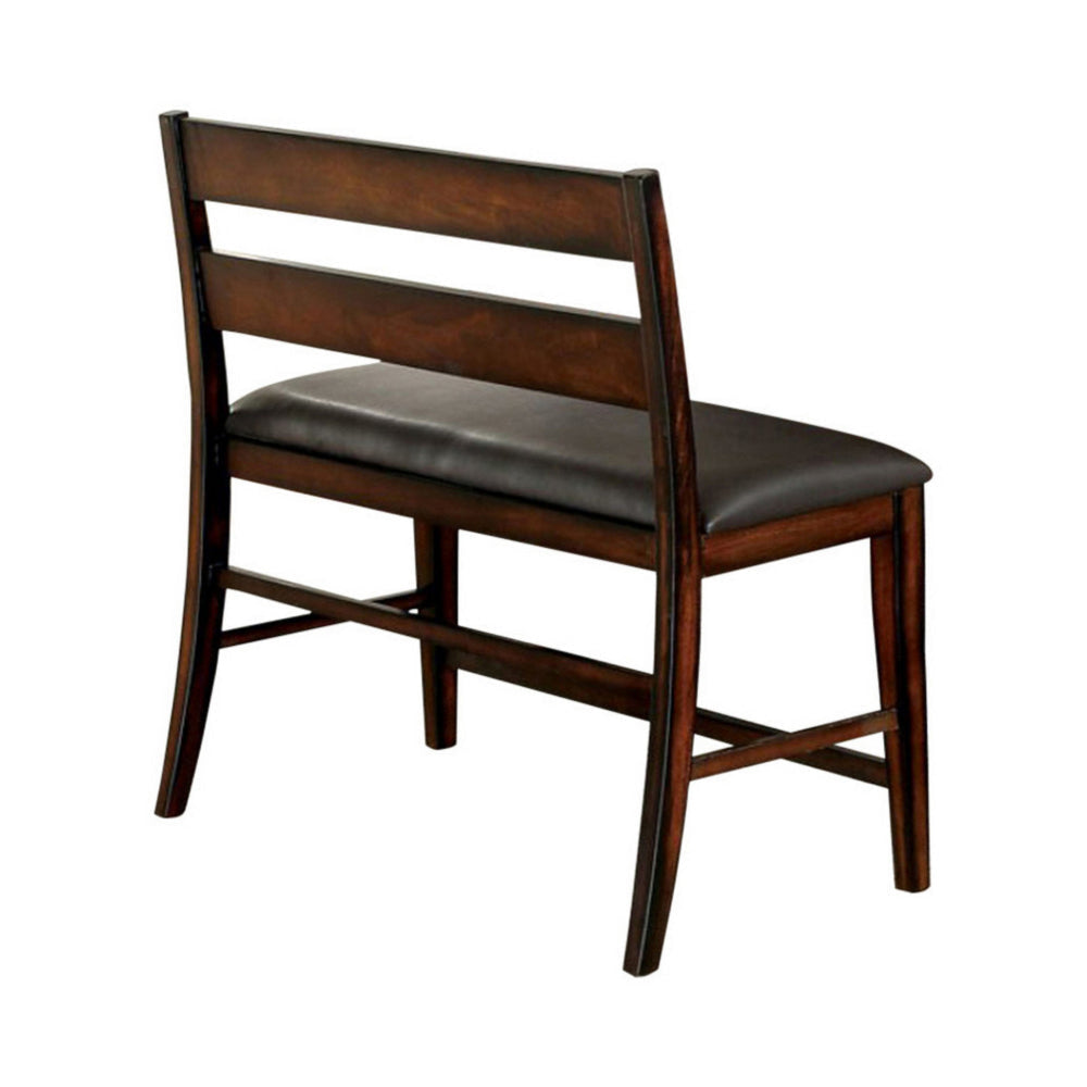 Dickinson II Cottage Counter Height Bench Dark Cherry Finish By Casagear Home FOA-CM3187PBN