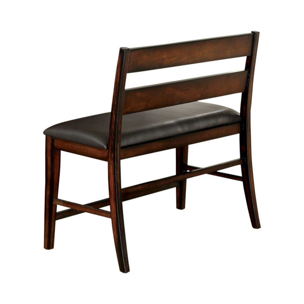 Dickinson II Cottage Counter Height Bench Dark Cherry Finish By Casagear Home